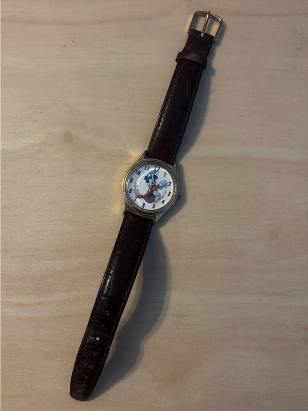 Disney Brown and Gold Toned Fantasia Mickey Watch Vintage